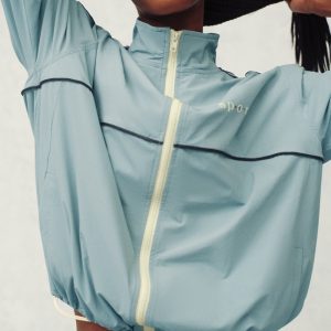 NYLON TRACK SEAM ZIP UP - WASHED