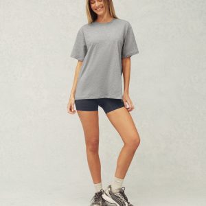 CLASSIC COTTON DAILY BOYFRIEND TEE - FOG HEATHER GREY