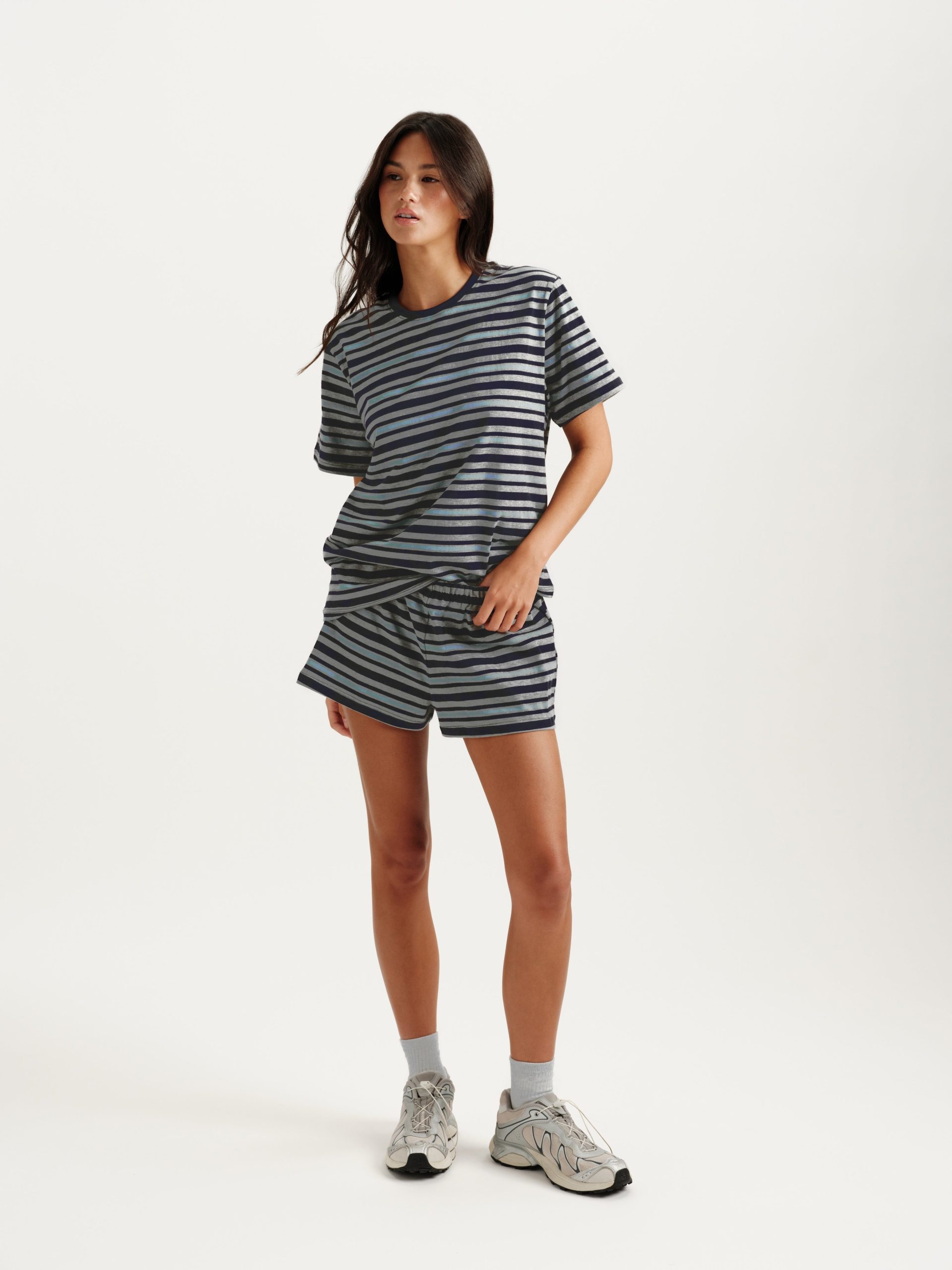CLASSIC COTTON DAILY STRIPE BOYFRIEND TEE - WASHED - Image 3