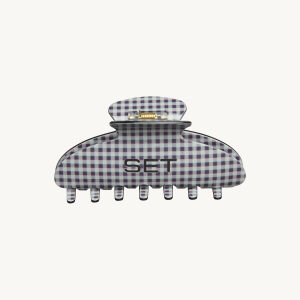 SET GINGHAM CLAW CLIP - SPEARMINT