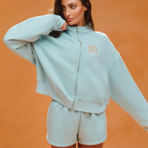 MIDWEIGHT SWEATS STAPLE SET RESORT FUNNEL ZIP - TROPICS