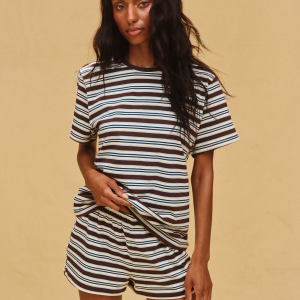 CLASSIC COTTON DAILY STRIPE BOYFRIEND TEE - KONA