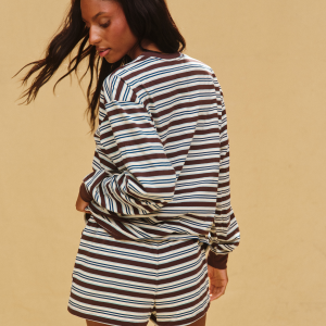 CLASSIC COTTON DAILY STRIPE CUFFED LONG SLEEVE - KONA