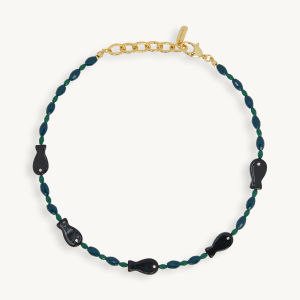 SET x LOGAN TAY FISH BEAD NECKLACE - LAGOON
