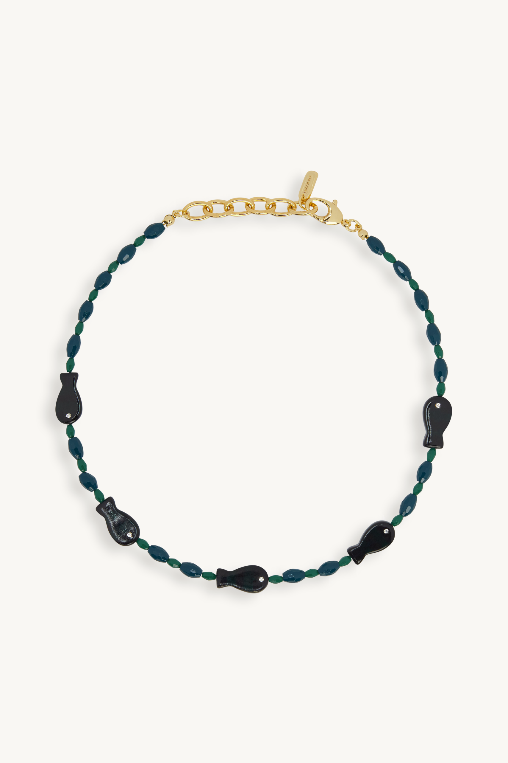 SET x LOGAN TAY FISH BEAD NECKLACE - LAGOON