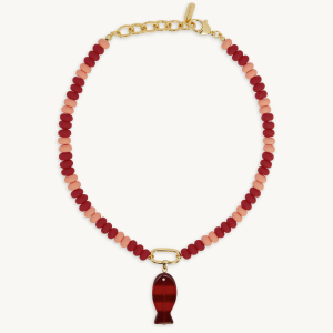 SET x LOGAN TAY FISH CHARM NECKLACE - MARASCHINO